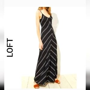 Loft maxi dress with chevron stripes NWT
